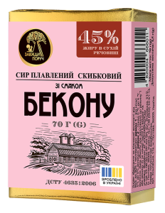 Сир плавлений скибковий зі смаком бекону