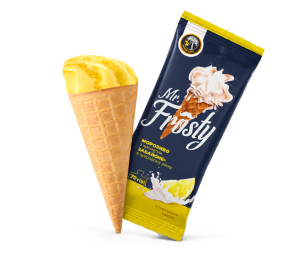 Морозиво «Mr. Frosty» з ароматом «Забайоне» та лимонним курдом у вафельному ріжку