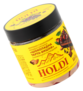 Морозиво «HOLDI ШОКОЛАДНА ТАРТА-ВИШНЯ» з шоколадом та мигдалем